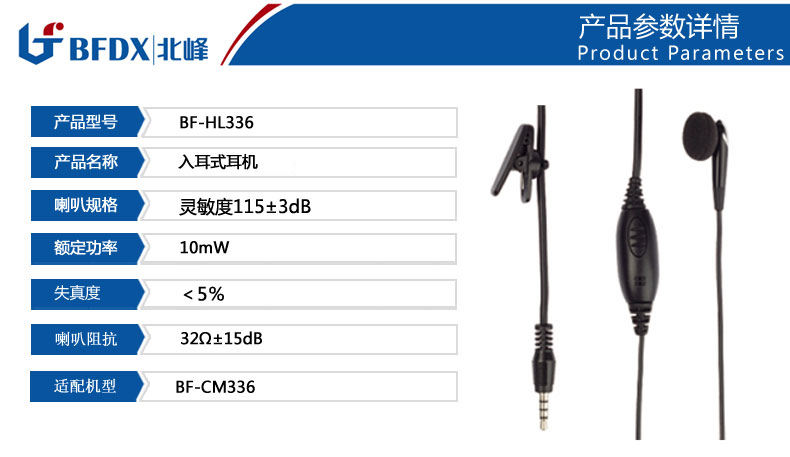 北峰HL336專(zhuān)用耳機線(xiàn)