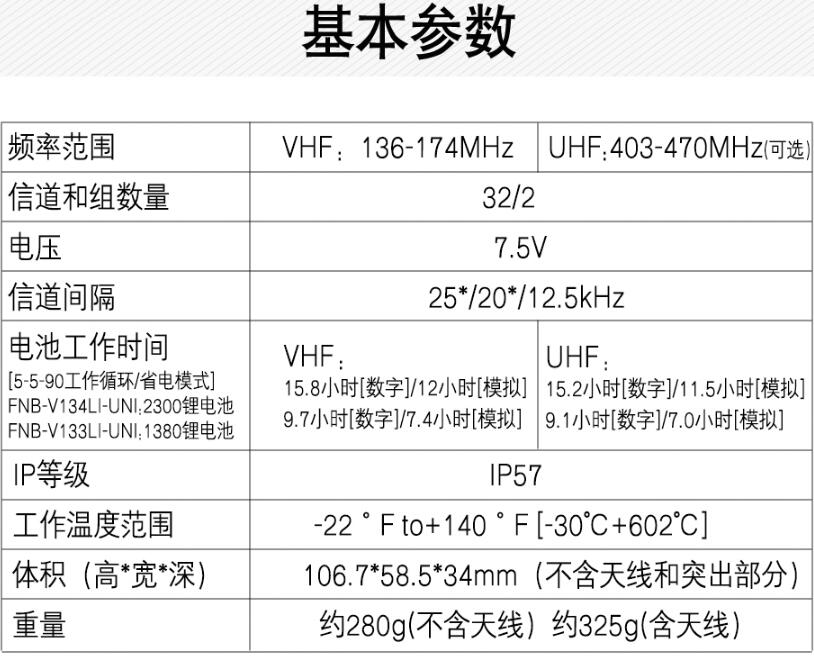 威泰克斯EVX-531防爆對講機參數