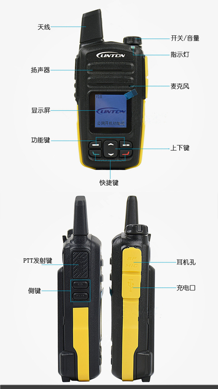 靈通LT-59天翼電信插卡對講機招按鍵功能