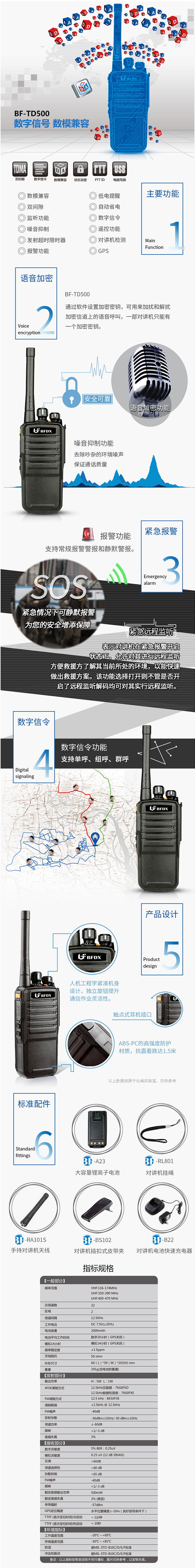  北峰BF-TD500對講機